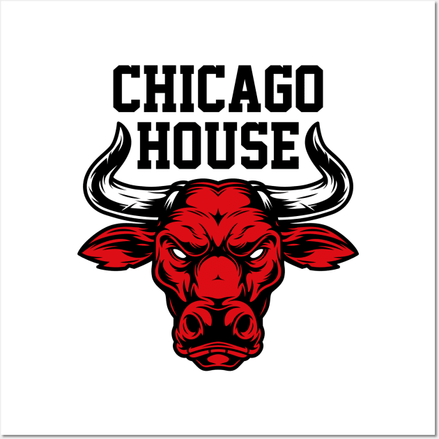 Chicago House Music Design Bulls Wall Art by Acid_rain